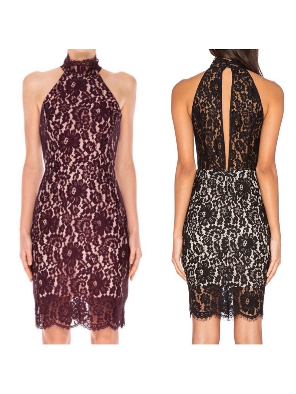 Keepsake The Label One Night Lace Dress: Fig (Wine/Burgundy)